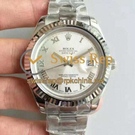 Replica Rolex Datejust II 116334 41MM NF Stainless Steel Rhodium Dial Swiss 2836-2