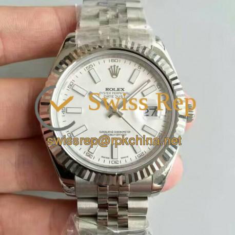 Replica Rolex Datejust II 116334 41MM NF Stainless Steel White Dial Swiss 2836-2