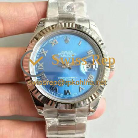 Replica Rolex Datejust II 116334 41MM NF Stainless Steel Blue Dial Swiss 2836-2