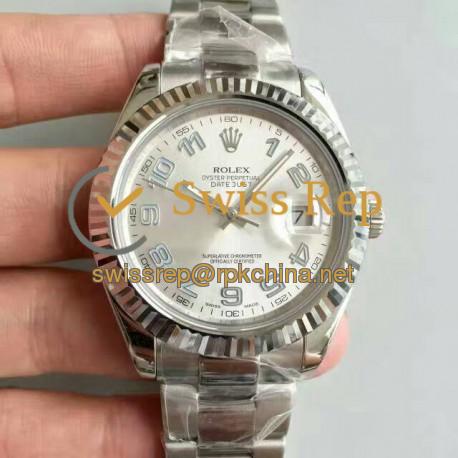 Replica Rolex Datejust II 116334 41MM NF Stainless Steel Rhodium Dial Swiss 2836-2