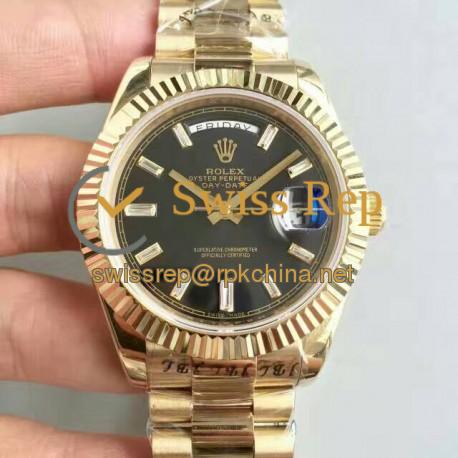 Replica Rolex Day-Date 40 228238 40MM KW Yellow Gold Black Dial Swiss 3255