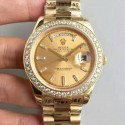 Replica Rolex Day-Date 40 228348RBR 40MM KW Yellow Gold & Diamonds Champagne Dial Swiss 3255