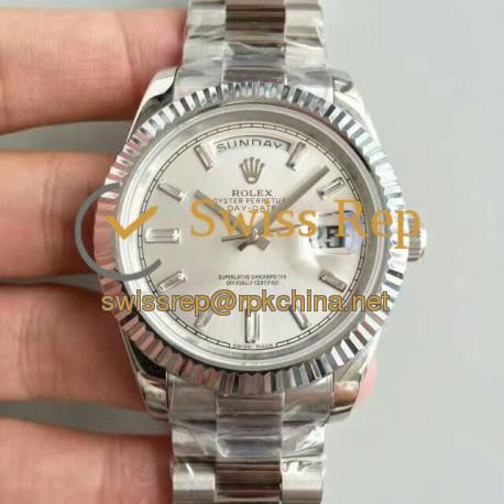 Replica Rolex Day-Date 40 228239 40MM KW Stainless Steel Sundust Dial Swiss 3255