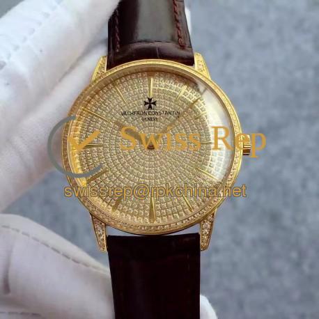 Replica Vacheron Constantin Patrimony 86615/CA2R Yellow Gold & Diamonds Diamonds Dial Swiss 2460