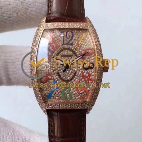 Replica Franck Muller Color Dreams FM 5850 SC D CD 5N Rose Gold & Diamonds Diamonds Dial Swiss 2824-2