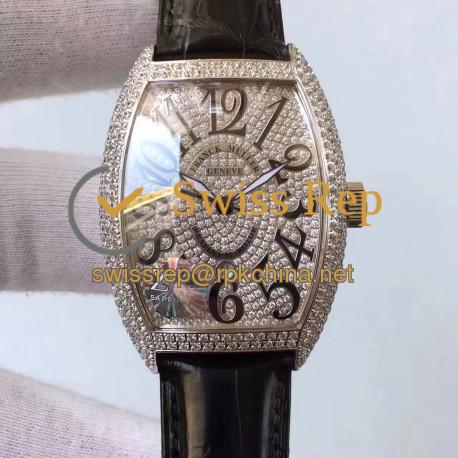 Replica Franck Muller FM 8880 SC DT D6 CD OG Stainless Steel & Diamonds Diamonds Dial Swiss 2824-2