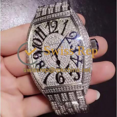 Replica Franck Muller Casablanca FM 8880 SC DT D6 CD OG Stainless Steel & Diamonds Diamonds Dial Swiss 2836-2