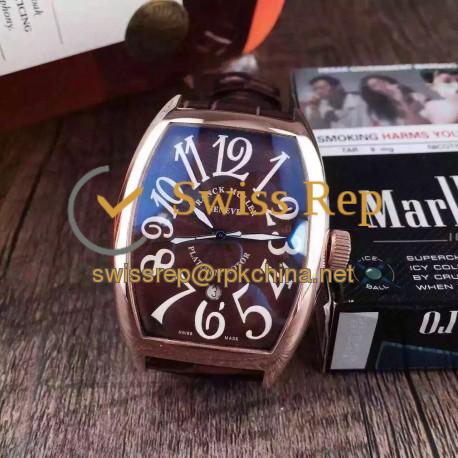 Replica Franck Muller Cintree Curvex FM 5850 SC D CD 5N Rose Gold Brown Dial Swiss 2824-2