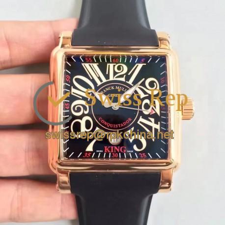 Replica Franck Muller Conquistador Cortez King 10000KSC ZX Rose Gold Black Dial Swiss 2824-2