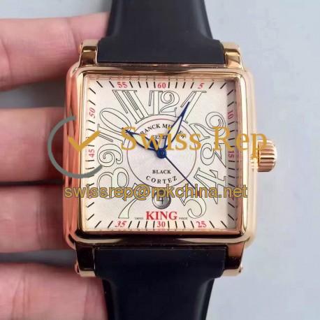 Replica Franck Muller Conquistador Cortez King 10000KSC ZX Rose Gold White Dial Swiss 2824-2