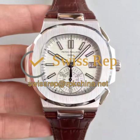 Replica Patek Philippe Nautilus Chronograph 5980 JF Stainless Steel White Dial Swiss CH28-520C