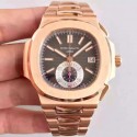 Replica Patek Philippe Nautilus Chronograph 5980R JF Rose Gold Black Dial Swiss CH28-520C