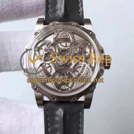 Replica Antoine Preziuso Tourbillon of Tourbillons Stainless Steel Silver Dial Swiss AFP-TTR-3X