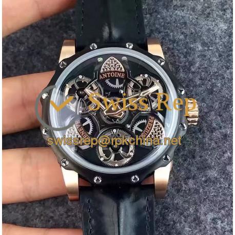 Replica Antoine Preziuso Tourbillon of Tourbillons Rose Gold & Diamonds Black & Diamonds Dial AFP-TTR-3X