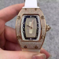 RM07 Ladies Rose Gold & Diamonds White & Diamonds Dial M6T51