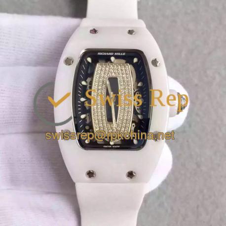 Replica Richard Mille RM07 Ladies Ceramic Black & Diamonds Dial M6T51