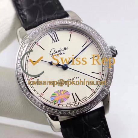 Replica Glashutte Original Senator Excellence 1-36-01-01-02-01 GF Stainless Steel & Diamonds White Dial Swiss Calibre 36-01