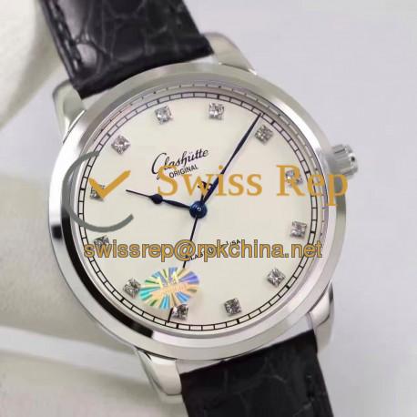 Replica Glashutte Original Senator Excellence 1-36-01-01-02-01 GF Stainless Steel White & Diamonds Dial Swiss Calibre 36-01