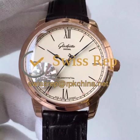 Replica Glashutte Original Senator Excellence 1-36-01-02-05-01 GF Rose Gold White Dial Swiss Calibre 36-01