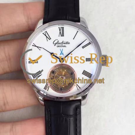 Replica Glashutte Original Senator Meissen Tourbillon 1-94-11-01-01-04 Stainless Steel White Dial Swiss Tourbillon