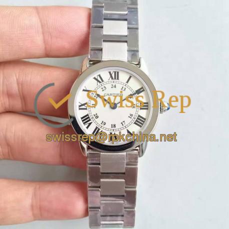 Replica Ronde Solo De Cartier Ladies W6701004 29MM K11 Stainless Steel White Dial Swiss Quartz