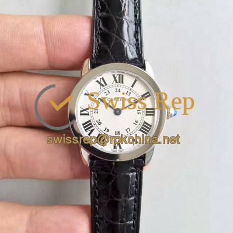 Replica Ronde Solo De Cartier Ladies W6700155 29MM K11 Stainless Steel White Dial Swiss Quartz