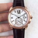 Replica Calibre De Cartier W7100009 42MM TF Rose Gold White Dial Swiss 1904MC