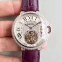 Replica Ballon Bleu De Cartier Flying Tourbillon HPI00716 39MM TF Stainless Steel & Diamonds Diamonds Dial Swiss 9452MC