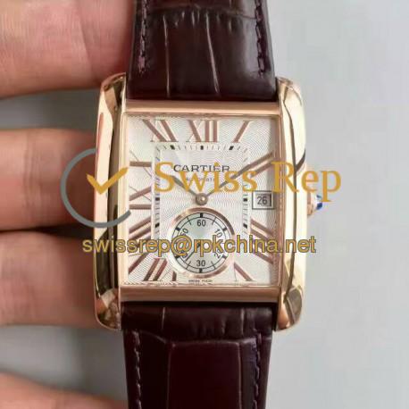 Replica Cartier Tank MC WGTA0014 JF Rose Gold White Dial Swiss 1904MC