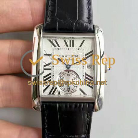 Replica Cartier Tank MC W5330003 JF Stainless Steel White Dial Swiss 1904MC