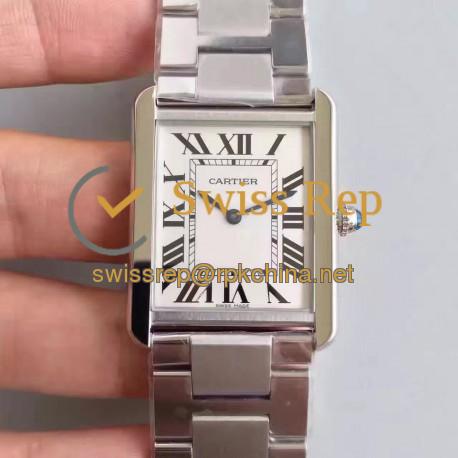 Replica Cartier Tank Solo Ladies W5200014 27MM x 34MM TW Stainless Steel White Dial Swiss Quartz