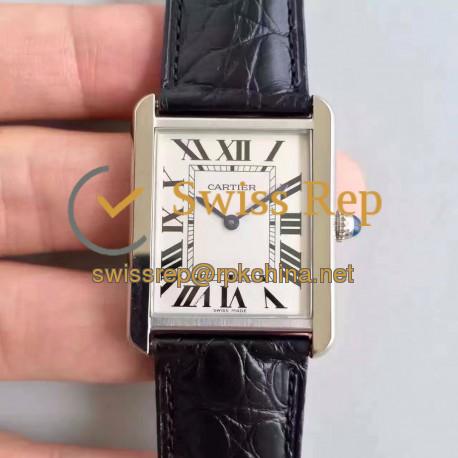 Replica Cartier Tank Solo Ladies W5200003 27MM x 34MM TW Stainless Steel White Dial Swiss Quartz