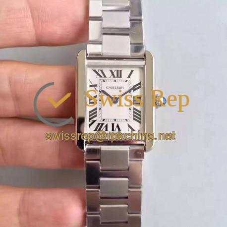 Replica Cartier Tank Solo Ladies W5200013 24MM x 31MM TW Stainless Steel White Dial Swiss Quartz