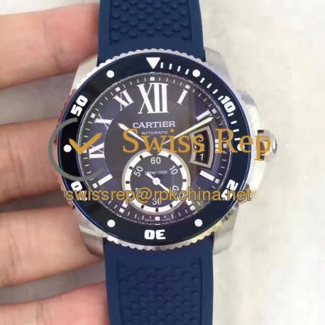 Replica Calibre De Cartier Diver WSCA0011 42MM TF Stainless Steel Blue Dial M9015