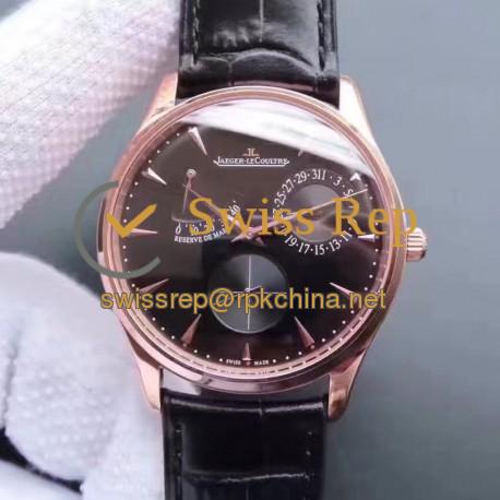 Replica Jaeger-LeCoultre Master Ultra Thin Reserve De Marche 1372520 N Rose Gold Black Dial Swiss Calibre 938