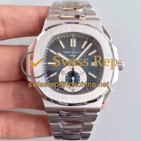 Replica Patek Philippe Nautilus Chronograph 5980 JF Stainless Steel Blue Dial Swiss CH28-520C