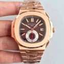 Replica Patek Philippe Nautilus Chronograph 5980R JF Rose Gold Brown Dial Swiss CH28-520C