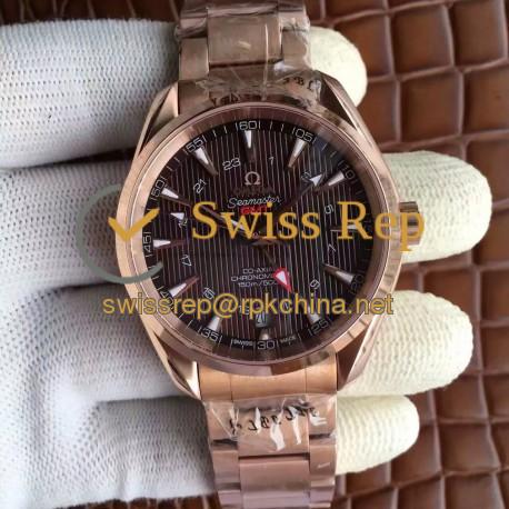 Replica Omega Seamaster Aqua Terra 150M GMT 231.50.43.22.06.002 43MM JH Rose Gold Black Dial Swiss 8605