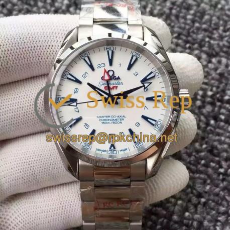 Replica Omega Seamaster Aqua Terra 150M GMT 231.90.43.22.04.001 43MM JH Stainless Steel White Dial Swiss 8605