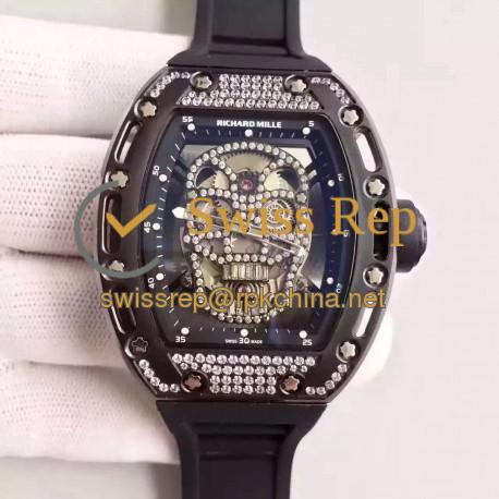 Replica Richard Mille RM052 SF PVD & Diamond Diamond Skull Dial Swiss M6T51