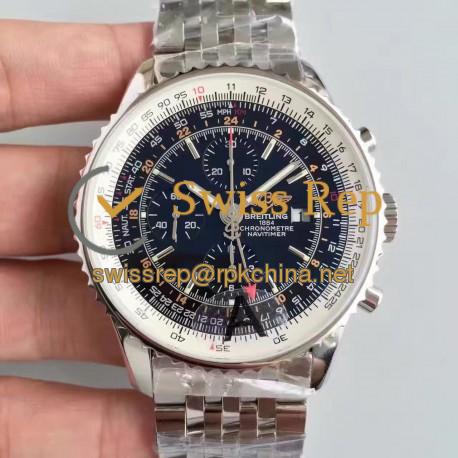 Replica Breitling Navitimer World A2432212/B726-443A JF Stainless Steel Black Dial Swiss 7750