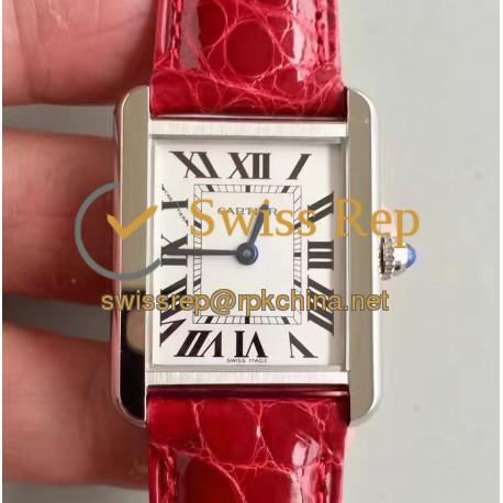 Replica Cartier Tank Solo Ladies W5200003 27MM x 34MM TW Stainless Steel White Dial Swiss Quartz