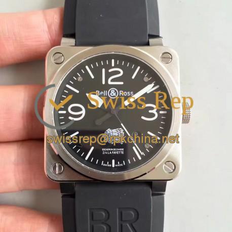 Replica Bell & Ross Aviation Military Type BR 03-92 Escadron De Chasse 2/4 La Fayette ZF Stainless Steel Black Dial M9015