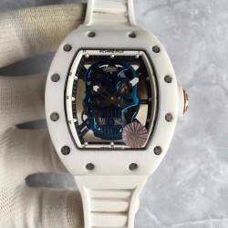 RM052 KVF White Ceramic & Rose Gold Blue Skull Dial M6T51