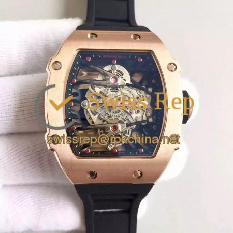 Replica Richard Mille RM27-02 Rose Gold Black & Skeleton Dial M9015