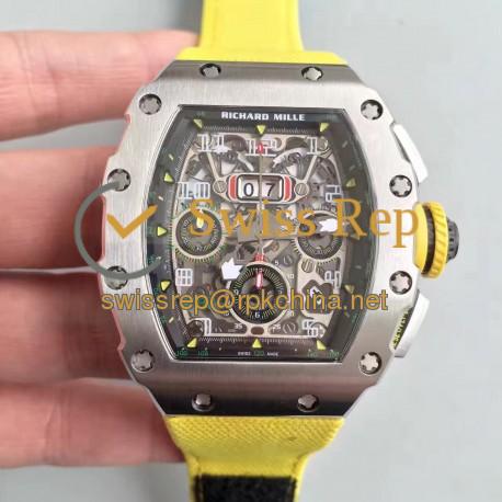 Replica Richard Mille RM011-03 KV V2 Stainless Steel Black Skeleton Dial Swiss 7750