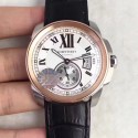 Replica Cartier Calibre de Cartier W7100039 42MM JF Stainless Steel & Rose Gold White Dial Swiss Calibre 1904-PS MC