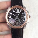 Replica Cartier Calibre de Cartier W7100039 42MM JF Stainless Steel & Rose Gold Black Dial Swiss Calibre 1904-PS MC