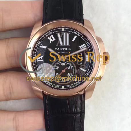 Replica Cartier Calibre de Cartier W7100039 42MM JF Rose Gold Black Dial Swiss Calibre 1904-PS MC