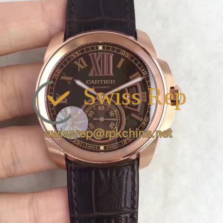 Replica Cartier Calibre de Cartier W7100039 42MM JF Rose Gold Brown Dial Swiss Calibre 1904-PS MC